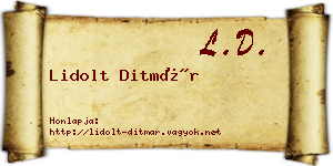 Lidolt Ditmár névjegykártya
